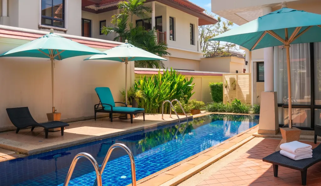 Private swimming pool at the Laguna Village 5-bedroom townhome